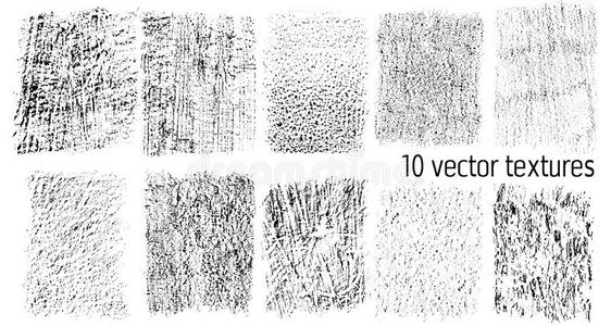 粗糙纹理的集合。 矢量。