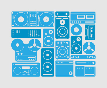 流行音乐 意象 复古的 行业 盒式录音带 音频 创造力 轮廓