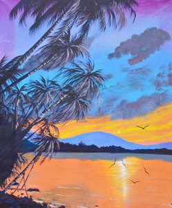 椰子树风景图片-椰子树风景素材-椰子树风景插画-摄图新视界