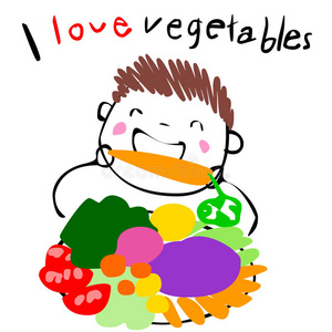 男孩喜欢吃蔬菜插图