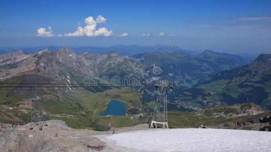 地形 夏天 首脑会议 冰川 天空 阿尔卑斯山 美丽的 恩格尔伯格