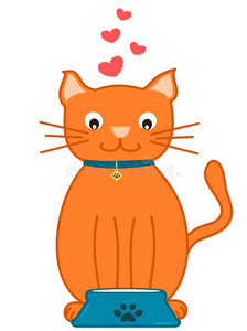 卡通坐橙色猫图片