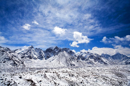 营地 珠穆朗玛峰 国家的 雪崩 喜马拉雅山 颜色 亚洲 冒险