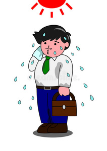 代谢综合征汗流浃背的人照片