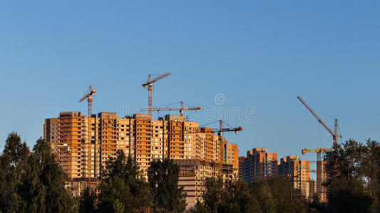 俄罗斯 太多了 城市 地区 彼得堡 领域 住房 行业 起重机