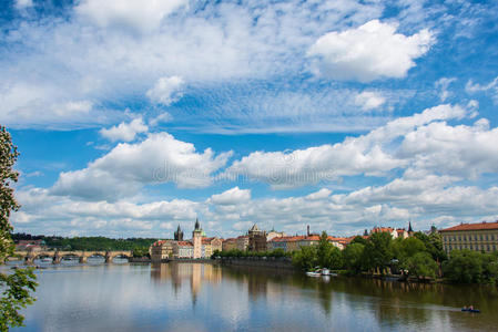 布拉格vltava河景观