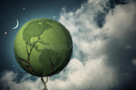 自然 梦想 月亮 聚氨酯 地球 气氛 行星 环境 生态 树叶