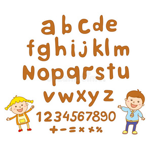 儿童字母表，插图，矢量，儿童，儿童，乐趣，