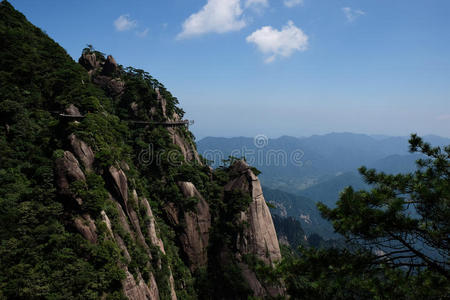 忽略 全景图 天空 小山 省份 森林 岩石 江西 松木 俯瞰