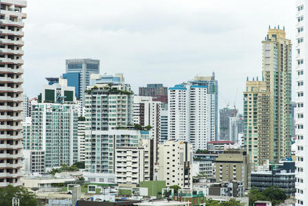 建筑和城市景观曼谷天际线，泰国。