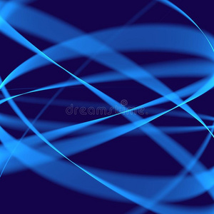 抽象蓝色背景。 蓝色的几何图案。 深色背景上的蓝线。 数字艺术