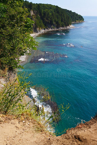 海岸线 海景 太平洋 早晨 美丽的 放松 海滩 暗礁 傍晚