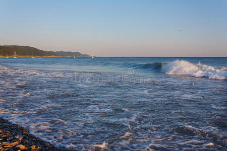 海滩 海景 风景 美丽的 泡沫 海洋 海岸线 海湾 自然