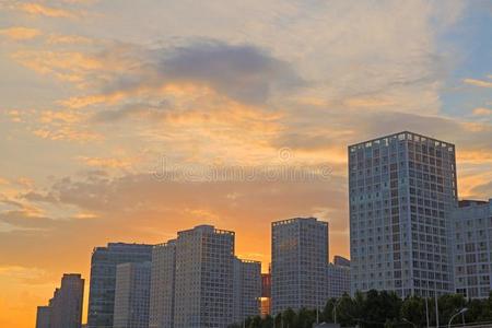 地标 共管公寓 早晨 大都市 日落 日出 城市景观 城市