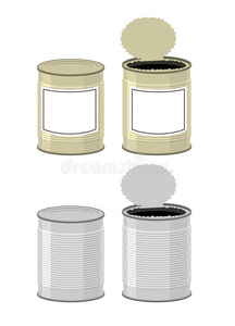 产品 圆柱 插图 营养 金属的 金属 罐子 空的 食物 包裹