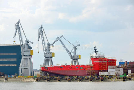 重的 进步 货物 建筑 修理 港湾 船体 起重机 脚手架