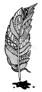 形象 墨水 书法 插图 素描 涂鸦 文学 轮廓 概述 羽毛