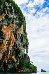 安达曼 海滩 泰国 悬崖 克拉比 天空 海岸 泰语 海湾