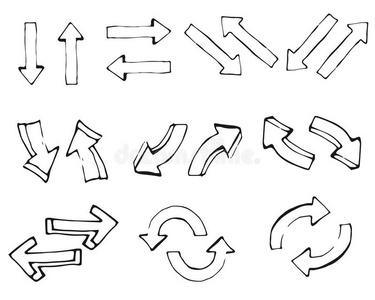 矢量手绘简单箭头集