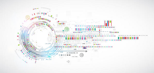 具有各种技术的抽象技术背景