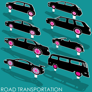 收集 轮廓 公司 轿跑车 简单 商业 迷你 复古的 象形图