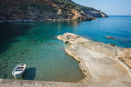 美丽的 海滨 自然 维斯 风景 海滩 旅行 欧洲 卵石 希腊