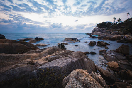 美丽的 悬崖 海滨 海岸 海洋 地平线 自然 天空 海景