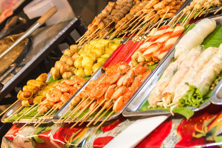 集市 食物 贸易 市场 商业 小吃 泰语 厨房 烹饪 街道