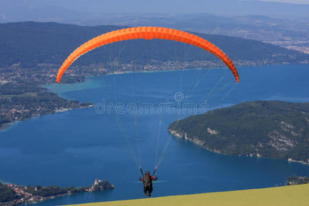 滑翔机 法国人 娱乐 安妮西 航班 滑翔伞 发射 阿尔卑斯山