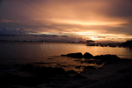 海洋 四川 颜色 天空 地平线 日落 泰国 海滩 美女 海岸