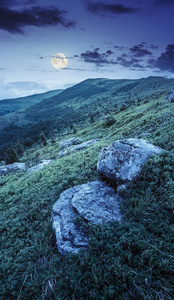 山谷 旅行 幻想 环境 岩石 美丽的 山坡 夏天 巨石 小山