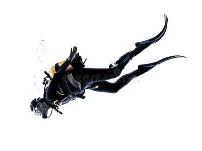 轮廓 潜水员 行动 运动 阴影 背光 男人 练习 潜水