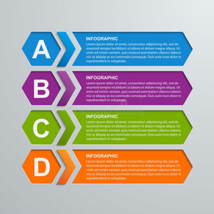 抽象六边形业务选项信息图形模板。