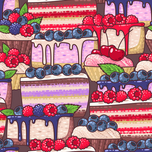 庆祝 面包店 烘烤 咖啡馆 卡通 蓝莓 美味的 蛋糕 巧克力