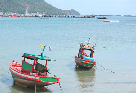 自然 反射 海的 海滩 轮廓 港口 古老的 假日 公司 行业