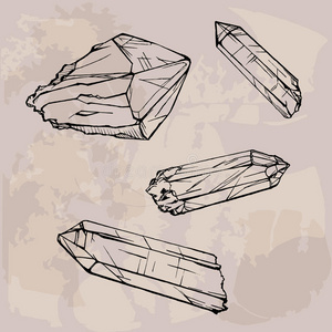 水晶宝石素描插图