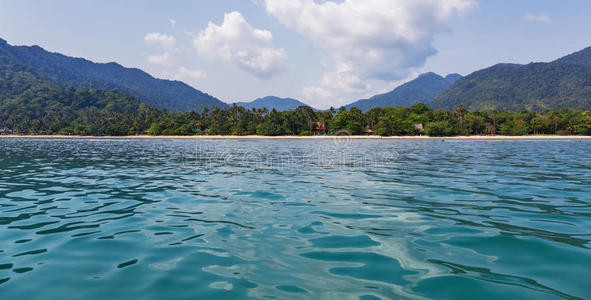 泰国 海滩 热带 海景 天堂 地平线 美丽的 海岸线 棕榈