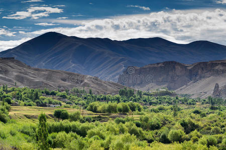 印度查谟和克什米尔leh ladakh景观鸟瞰图