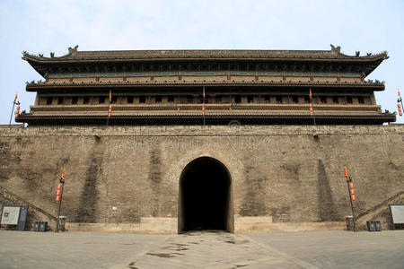 西安的中国古城墙和大门