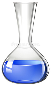 玻璃烧杯中的蓝色液体