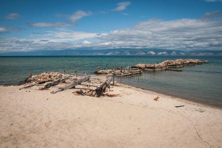 海滩 美丽的 贝加尔湖 夏天 旅游业 风景 乡村 天空 亚洲