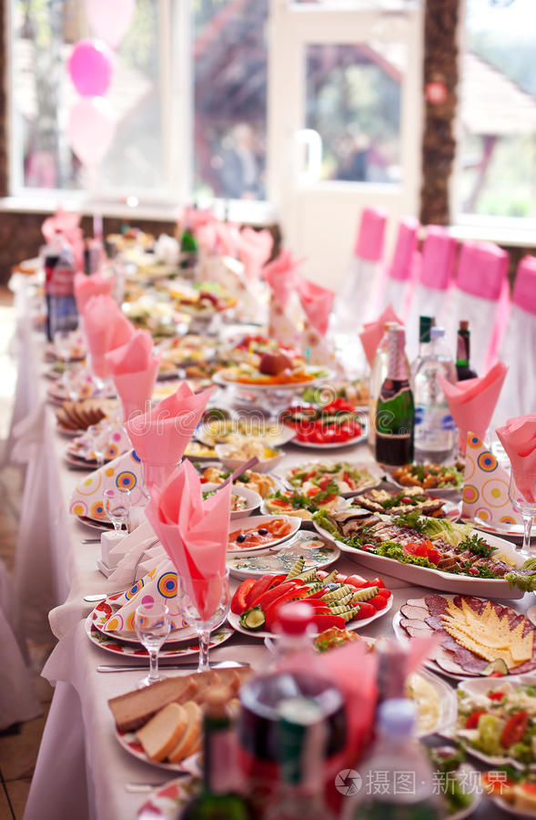 宴会 餐巾 粉红色 餐厅 假日 庆祝 肉冻 沙拉 开胃菜