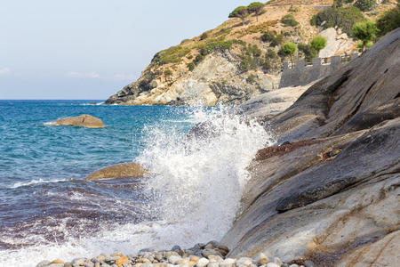 泼洒 夏天 风景 天空 气泡 海岸线 旅行 海洋 海景 悬崖