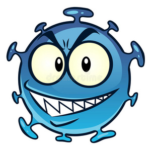 卡通病毒卡通笔记本电脑病毒攻击卡通插图蠕虫病毒在红红的苹果吞噬