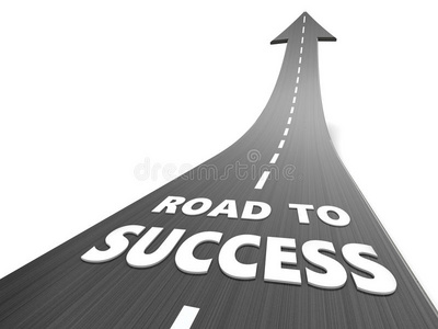 选择失败或成功的道路成功和失败的路面上的文字通往成功的红色道路
