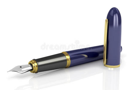 钢笔蓝色和金色
