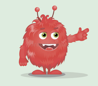 好的红色毛茸茸的怪物6照片