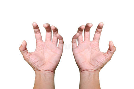 双手松开白色背景上的东西照片