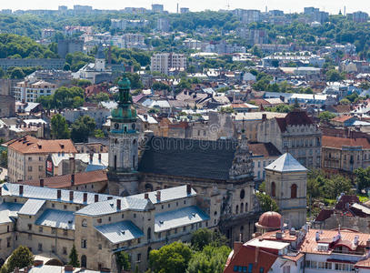 旅游业 大厅 夏天 乌克兰 大教堂 屋顶 中心 街道 利沃夫