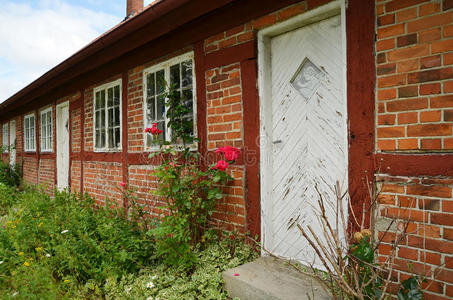 夏天 树叶 玫瑰 古老的 村庄 楼梯 房子 植物 小屋 浪漫的